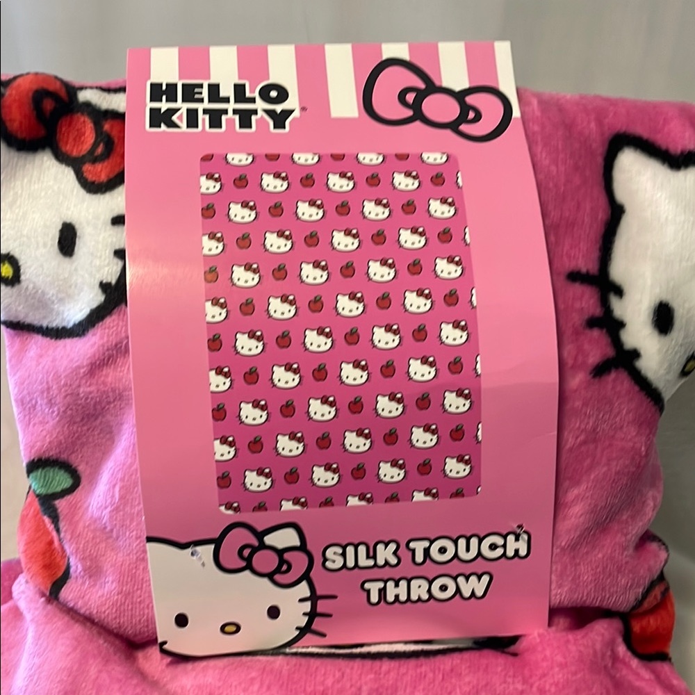 Hello Kitty Pink and White Silk Touch Blanket